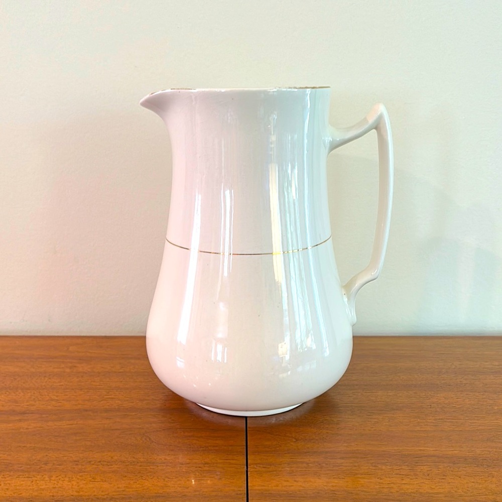 White Farmhouse Ceramic Pitcher